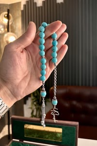 Kişiye Özel  Firuze Taşı Gümüş Tasarım Zaza Tesbih