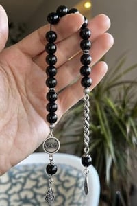Kişiye Özel İsimli Oltu Taşı Gümüş Tasarım Zaza Tesbih