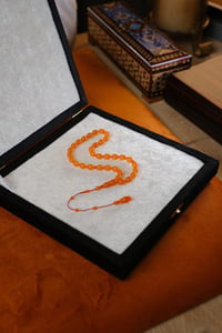 Koleksiyonluk Bilek Boy Eski Osmanlı Sıkma Kehribar Tesbih (Antique Faturan Amber Beads فاتوران عنبر خرز عتيق)