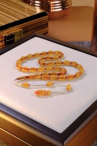 Master Mehmet Aydın Üst Düzey Koleksiyonluk Eski Osmanlı Sıkma Kehribar Tesbih (Antique Faturan Amber Beads فاتوران عنبر خرز عتيق)