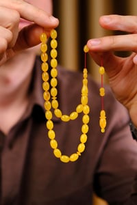 Master Sinan Bülbül Üst Düzey Koleksiyonluk Eski Osmanlı Sıkma Kehribar Tesbih (Antique Faturan Amber Beads فاتوران عنبر خرز عتيق)