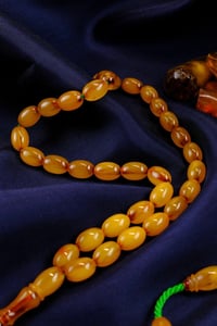 Master Veyis Uygur Üst Düzey Koleksiyonluk Eski Osmanlı Sıkma Kehribar Tesbih (Antique Faturan Amber Beads فاتوران عنبر خرز عتيق)