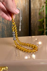Metal İsim Tasarım Kişiye Özel Sarı Alman Sıkma Tesbih