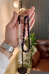 Multi Color Alman Ateş Gümüş Kazazlı Tasarım Tesbih