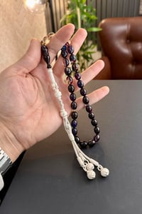 Multi Color Alman Ateş Gümüş Kazazlı Tasarım Tesbih