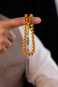 Nadir Renk Şeffaf Damla Kehribarı Gümüş Tasarım