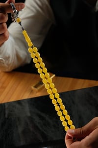 Orjina Damla Kehribar Özel Ağır Gümüş Tasarım Tesbih  (Amber), (مسبحة قطرة كهريبار)