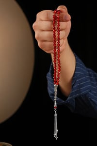 Orjinal Akik Taşı Faseta Kesim Gümüş Tasarım 99,luk Namaz Tesbih