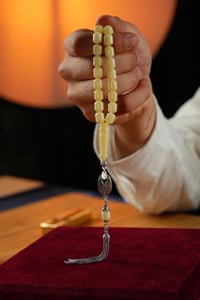 Orjinal Damla Kehribar Kapsül Model Özel Gümüş Tasarım Tesbih (Amber), (مسبحة قطرة كهريبار)