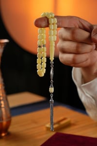 Orjinal Damla Kehribar Kapsül Model Özel Gümüş Tasarım Tesbih (Amber), (مسبحة قطرة كهريبار)