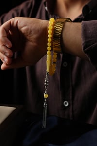Orjinal Damla Kehribar Küre Model Özel Gümüş Tasarım Tesbih (Amber), (مسبحة قطرة كهريبار)