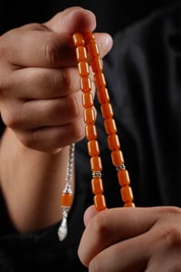 Osmanlı Modeli Sıkma Kehribar Gümüş Tasarım