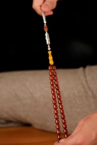 Otantik Cevşen Tasarım Tamamı Gümüş Yeni Traşlı İmame Sıkma Kehribar