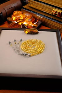 Özel Faseta Kesim 99`luk Damla Kehribar Gümüş Tasarım Namaz Tesbihi (Amber), (مسبحة قطرة كهريبار)