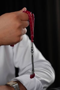 Özel Gümüş Kazazlı Tasarım Sıkma Kehribar Tesbih