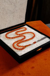 Özel Gümüş Tasarım 99`luk Damla Kehribar Namaz Tesbihi (Amber), (مسبحة قطرة كهريبار)