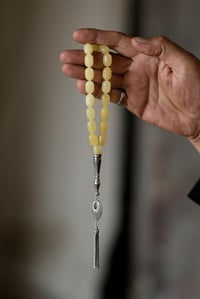 Özel Gümüş Tasarım İmame Orjinal Damla Kehribar Tesbih  (Amber), (مسبحة قطرة كهريبار)