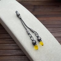 Sarı Taşlı Gümüş Kazaziye Kamçı