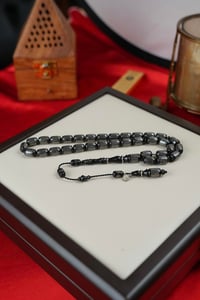Şükrü Baba Premium Serisi Gümüş Çakım Sistemli Tasarım Abanoz Ağacı Tesbih