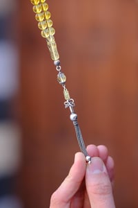 Süzme Renk Damla Kehribar Gümüş Tasarım Bilek Boy (Amber), (مسبحة قطرة كهريبار)