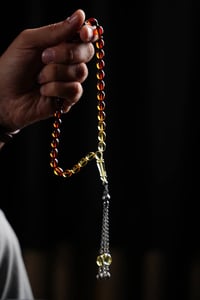 Süzme Renk Gümüş Tasarım Damla Kehribar Tesbih