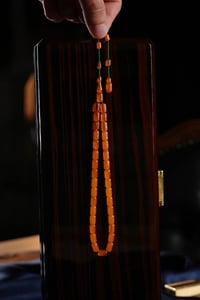 Usta İşçilik Bilek Boy Eski Osmanlı Sıkma Kehribar Tesbih (Antique Faturan Amber)