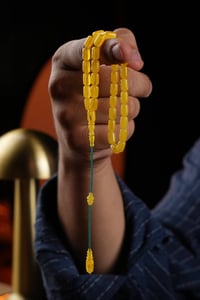 Usta İşçilik Bilek Boy Eski Osmanlı Sıkma Kehribar Tesbih (Antique Faturan Amber)