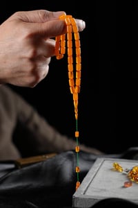 Usta İşçilik Bilek Boy Eski Osmanlı Sıkma Kehribar Tesbih (Antique Faturan Amber)