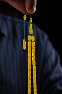 Usta İşçilik Bilek Boy Eski Osmanlı Sıkma Kehribar Tesbih (Antique Faturan Amber)