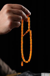 Usta İşçilik Bilek Boy Eski Osmanlı Sıkma Kehribar Tesbih (Antique Faturan Amber)