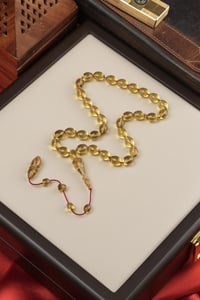 Üstad Muhammet Tacir Sistemli Tasarım Beyzi Model Sarı Ateş-i Sıkma Tesbih 