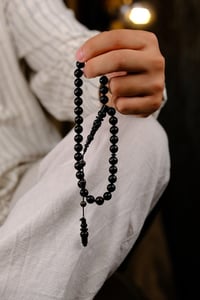 Üstad Yusuf Cevher Özel Oyma İmame Abanoz Ağacı Tesbih 
