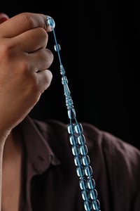 Üstad Yusuf Cevher Sistemli Tasarım Kapsül Model Mavi Ateş-i Sıkma Tesbih 