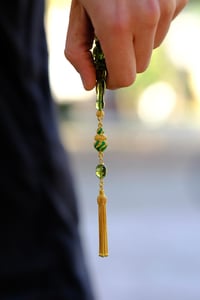 Yeşil Kaya Damla Kehribar Özel Gümüş Çeşm-i Bülbül Tasarım (Amber), (مسبحة قطرة كهريبار)