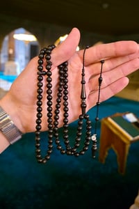 Yusuf Cevher Usta El işçiliği Koleksiyonluk Black Wood 99'luk Namaz Zikir Tesbihi