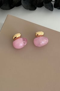 Aura Pebble Pembe Küpe