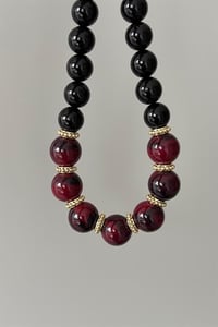 Bordo Taşlı Kolye