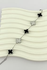Cleef Black&Silver Taşlı Bileklik
