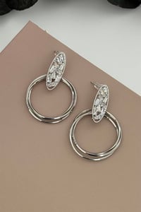 Crystal Halo Silver Küpe