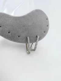 Dikdörtgen Taşlı Silver Küpe