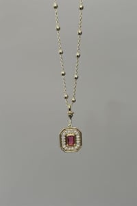 Fuchsia Baugette Kolye