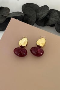Gildra Bordo Taşlı Küpe