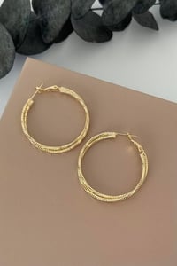 Gold Tırtıklı Halka Küpe