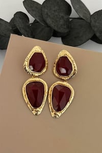 Kalyx Gold Bordo Küpe
