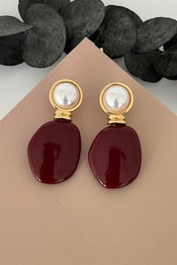 Opal Bordo Küpe