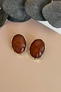 Oval Kahve Küpe