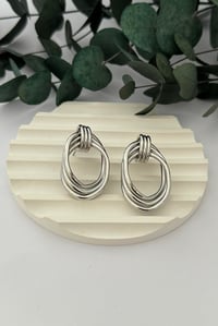 Pave Circle Silver Küpe