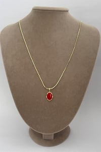 Renkli Taşlı Çelik Kolye 60 CM