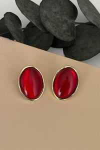Royal Red Circle Küpe