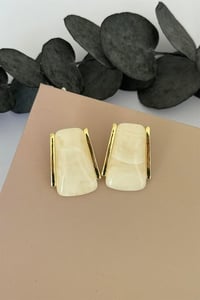 Slab Gold Krem Küpe